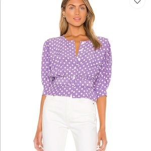 LPA polka dot puff sleeve blouse